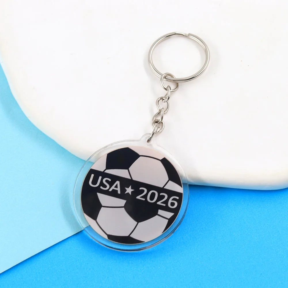 USA-Flagge Fußballspieler Acryl-Schlüsselanhänger USA 2026 Fußballstar Silhouette Schlüsselring Sportfan-Souvenir Taschenanhänger Schmuck Geschenk – Detail 19