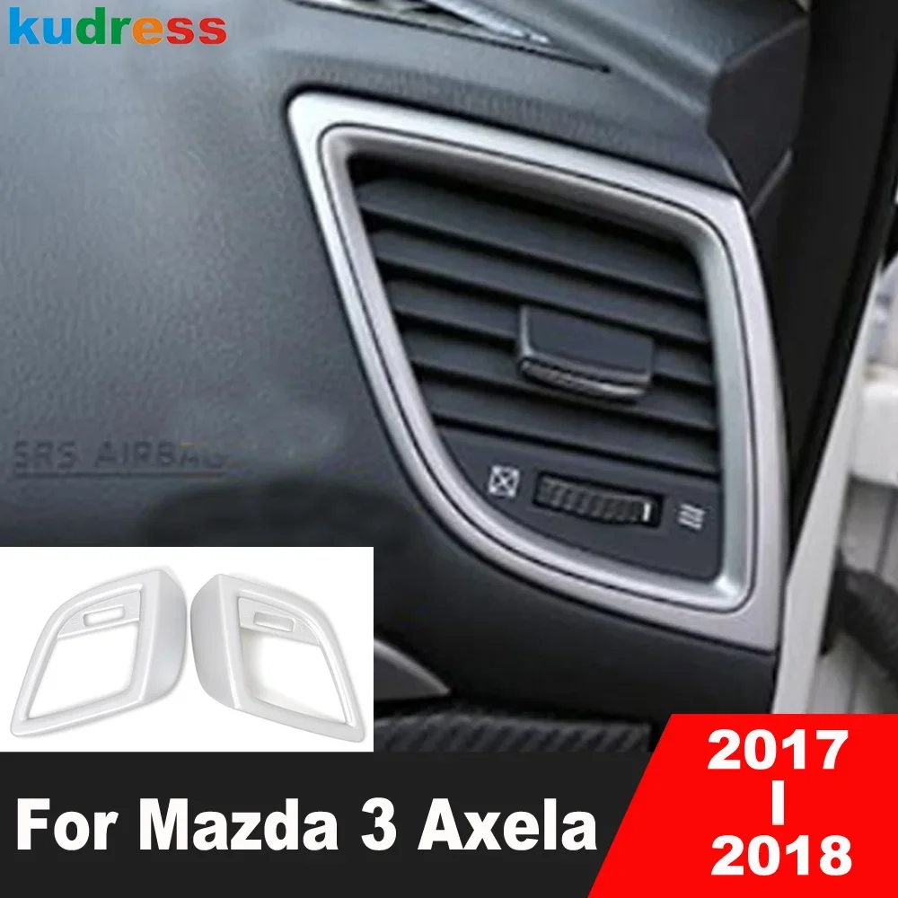 For Mazda 3 Mazda3 Axela 2017 2018 Matte Car Front Side Air Condition Vent Outlet Cover Trim Interior Mouldings Accessories