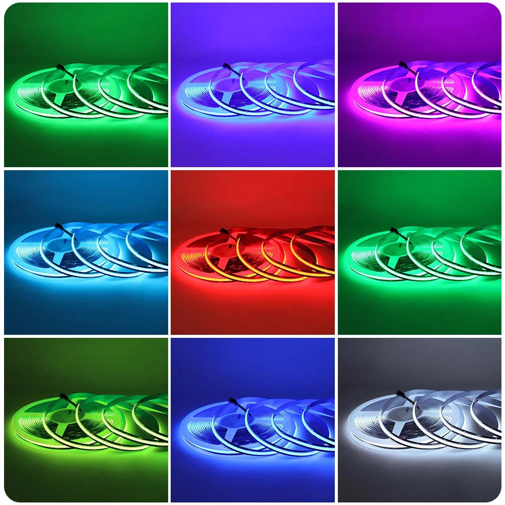 RGB-IC indirizzabile COB LED Strip Light Kit Wifi Google Home Alexa Voice Control BT APP RF Remote Control Dream Color LED Tape