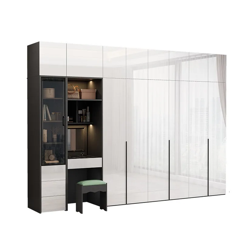 

Modern simplicity, solid wood sliding door, light luxury wardrobe, overall assembly