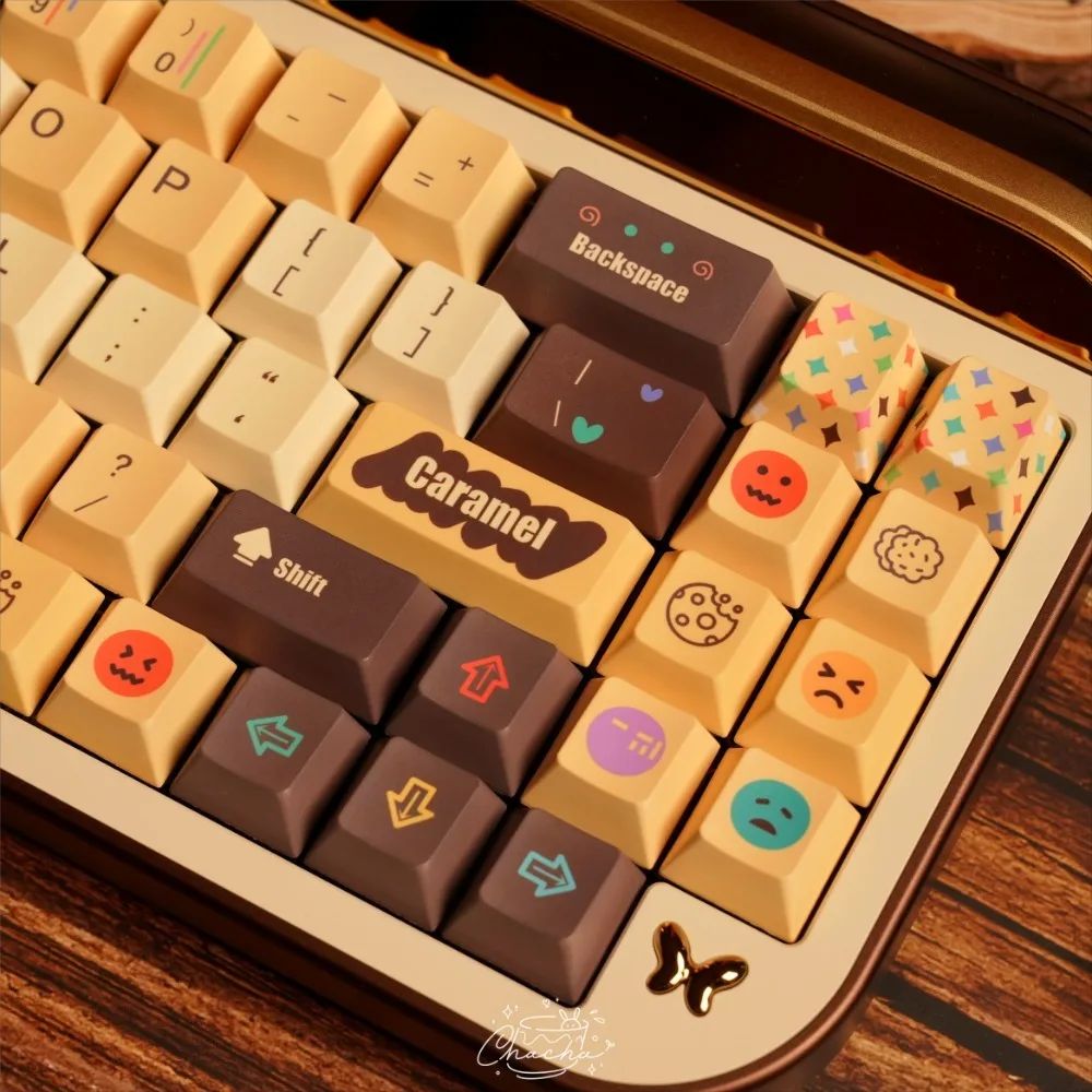 

Caramel Cookies, Keycap 139 Keys, Cherry PBT for 61/64/87/104/108Keys GMK67 Gaming Mechanical Keyboard