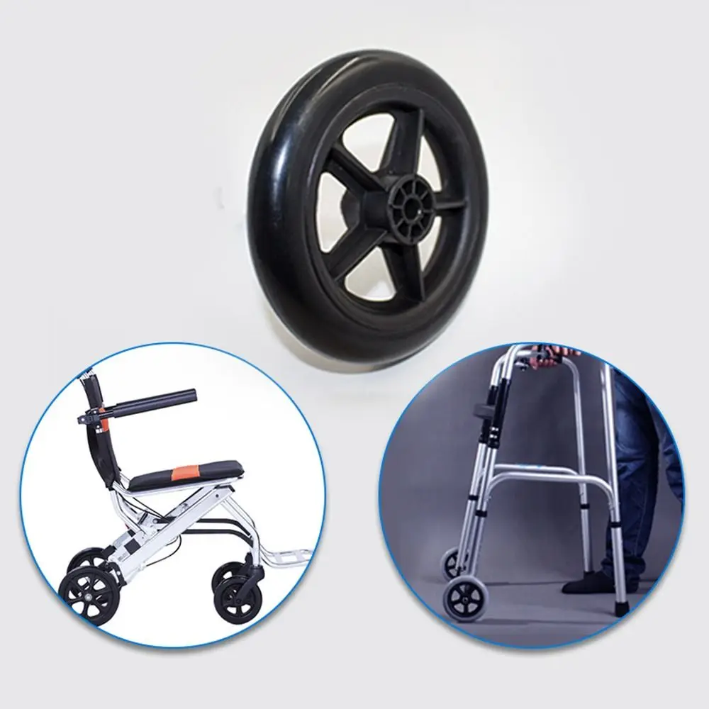 عجلة أمامية للكرسي المتحرك مقاس 5 بوصة مضادة للانزلاق، عجلة إطارات صلبة مقاومة للاهتراء، عجلة عربة سفر