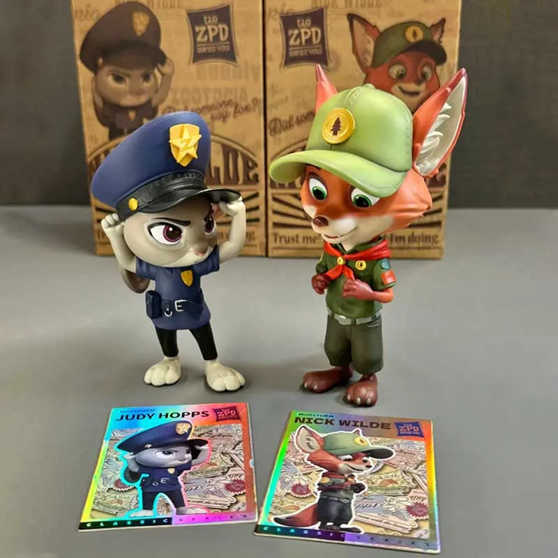 Disney Nick Judy Zootopia Figure Cartoon Tidal Suit Decoration Handmade Doll Desktop Ornaments Model Toy Children Brithday Gifts