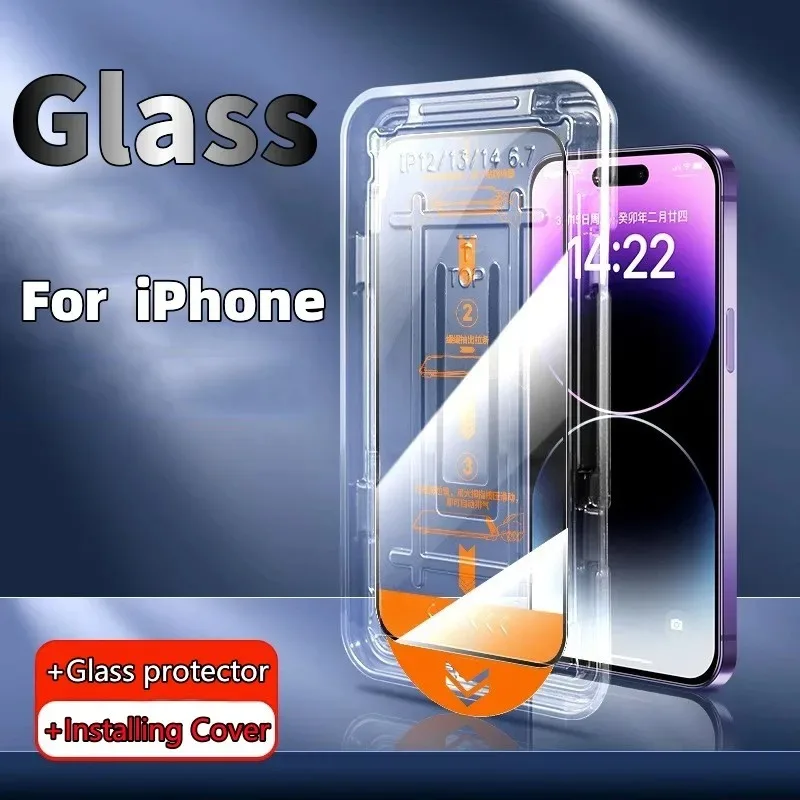 Pcs Dust Free Installation HD Screen Protector For IPhone 14 11 12 13 15 16 Pro Max 15 14 Plus 12 13 MiniTempered Glass Film