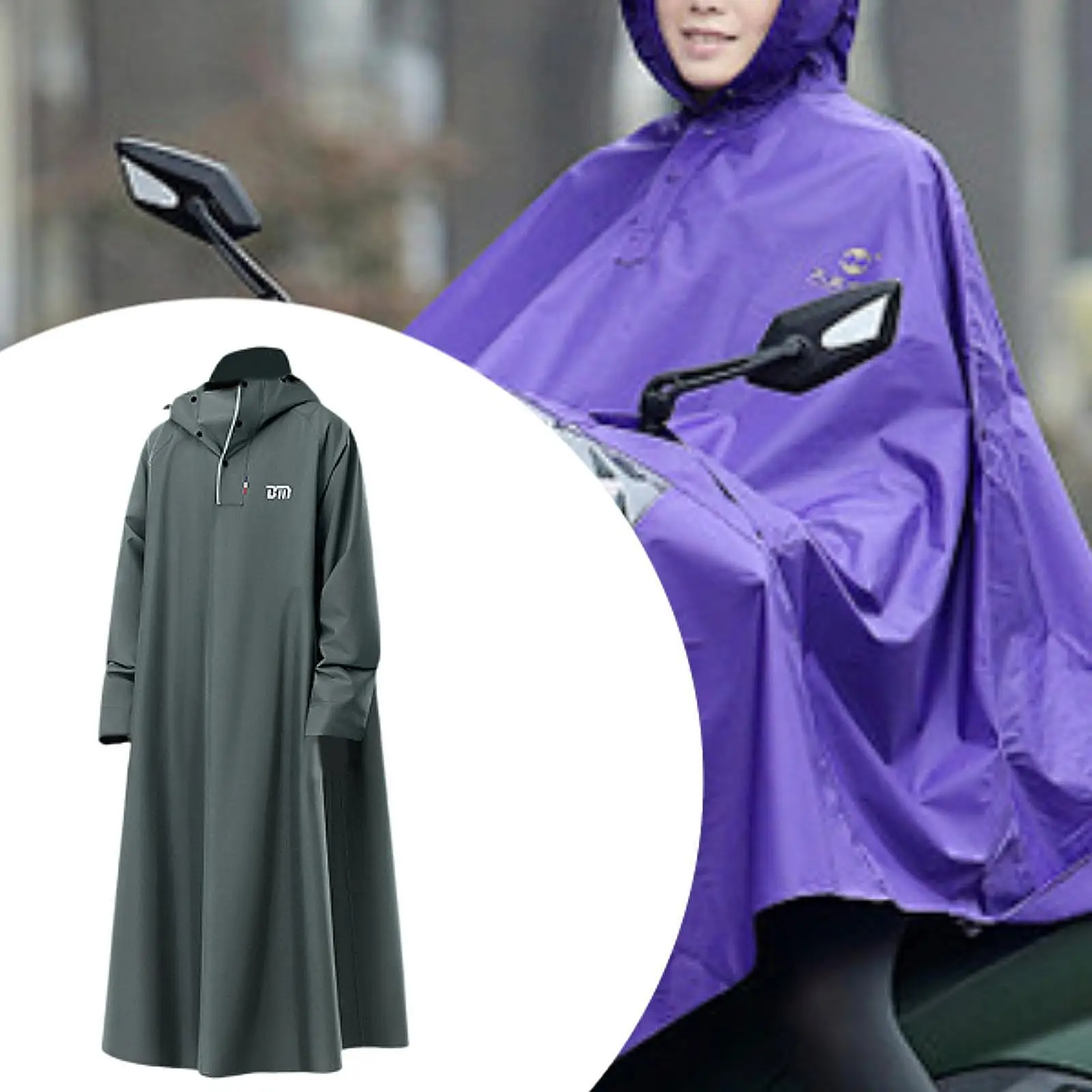 ロングレインコート 防雨 レインウェア レインケープ スポーツイベント 旅行 サイクリング用 142cm