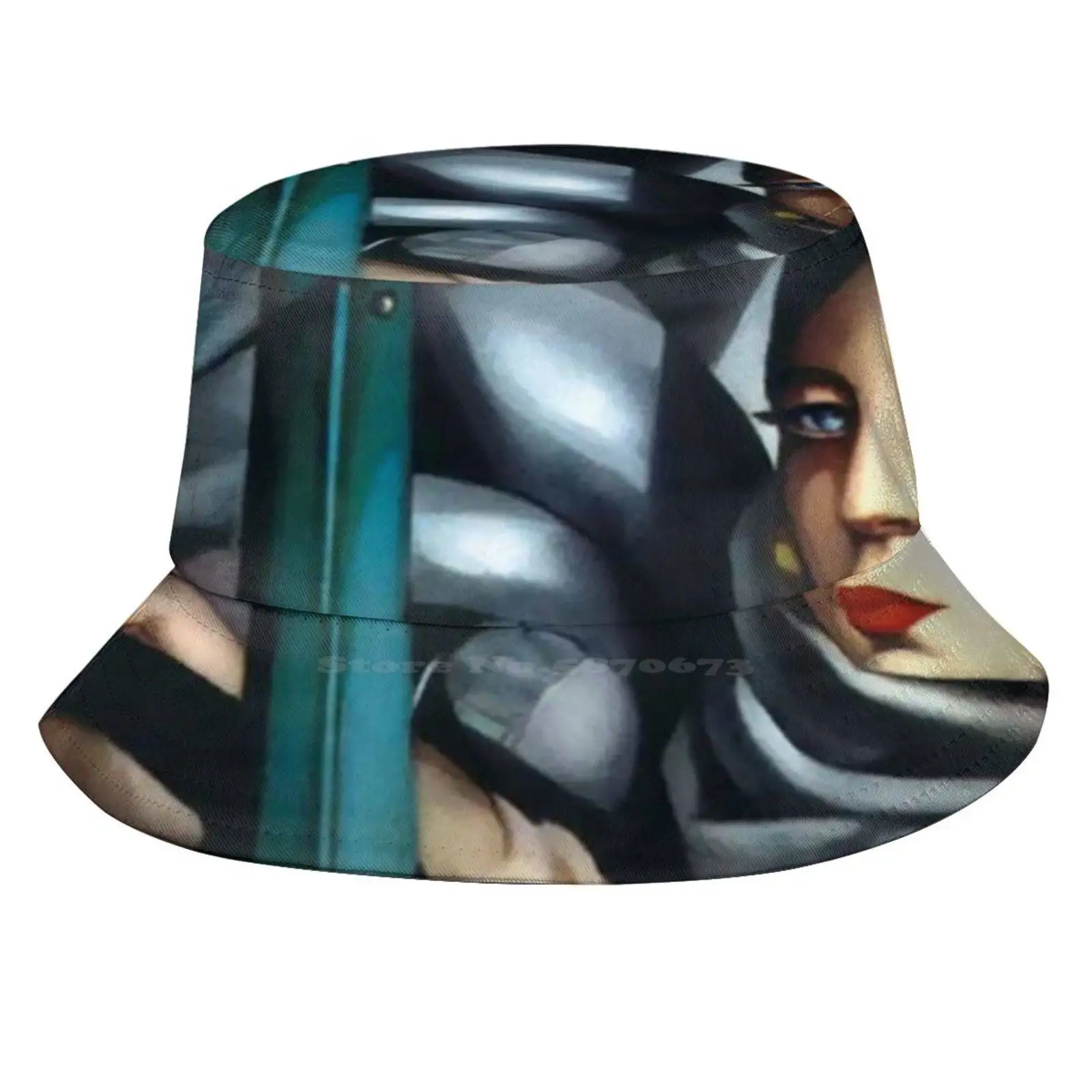 Self-Portrait By De Lempicka Sun Cap Fisherman Hat Bucket Hats De Lempicka Self Portrait Art Green Car Twenties