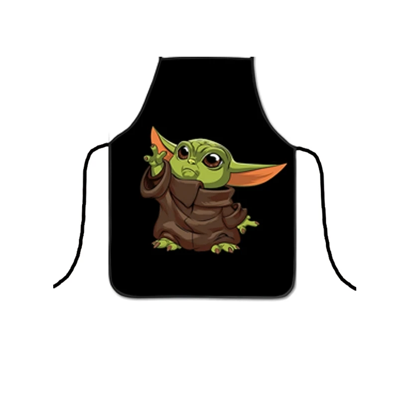 Disney Star War Yoda Funny Kitchen Apron Men Home Cleaning Party Personality Creative Pattern Antifouling Cooking