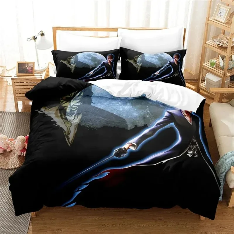 

3D Print Anime Bleach Kurosaki Ichigo Bedding Set Boys Girls Twin Queen Size Duvet Cover Pillowcase Bed Kids Adult Duvet Cover