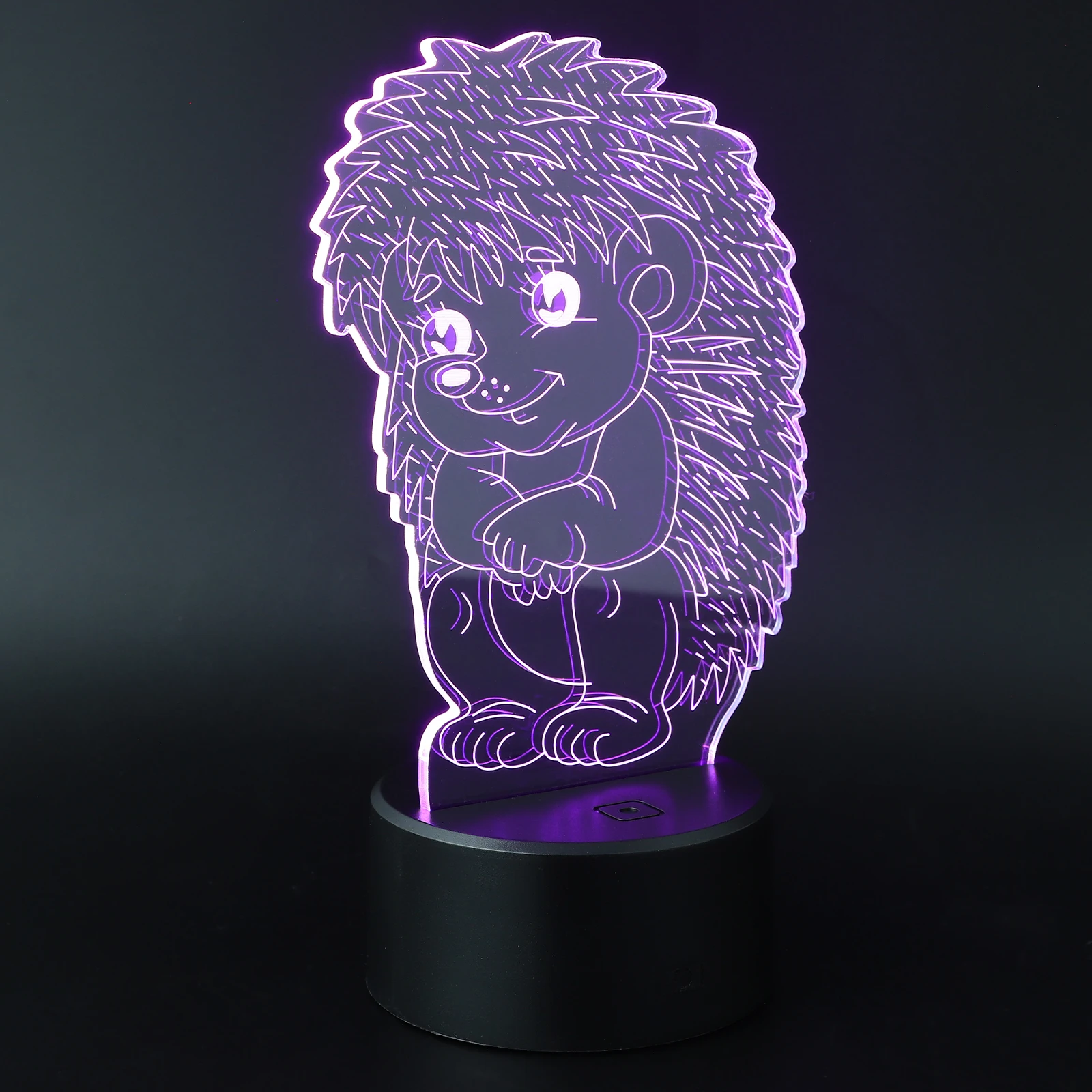 3D LED القنفذ ليلة ضوء اللمس التبديل مصباح للزينة طبق من الأكريليك مهرجان المنزل عيد ميلاد الزفاف سطح المكتب الخفيفة