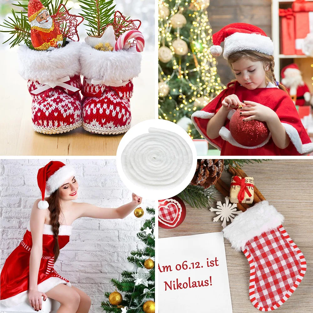 Artificial wool ribbon decorative fabric Christmas tree skirt DIY Christmas role-playing clothes furry accessories lace ornament