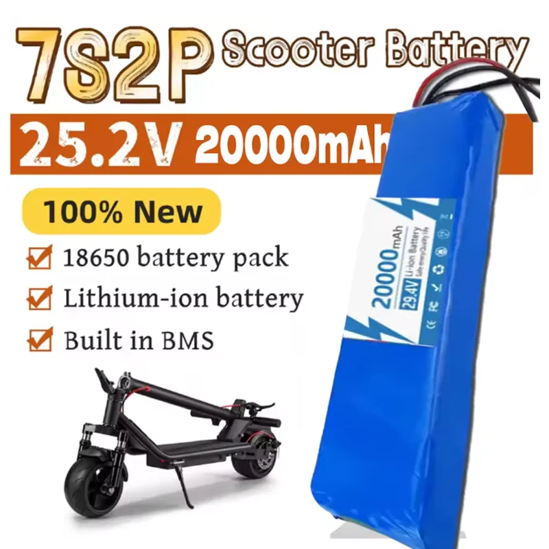 

29.4 7S2P 18650‍♂️ rechargeable lithium battery pack with BMS built-in battery suitable for ‍♂️electric scooter ba