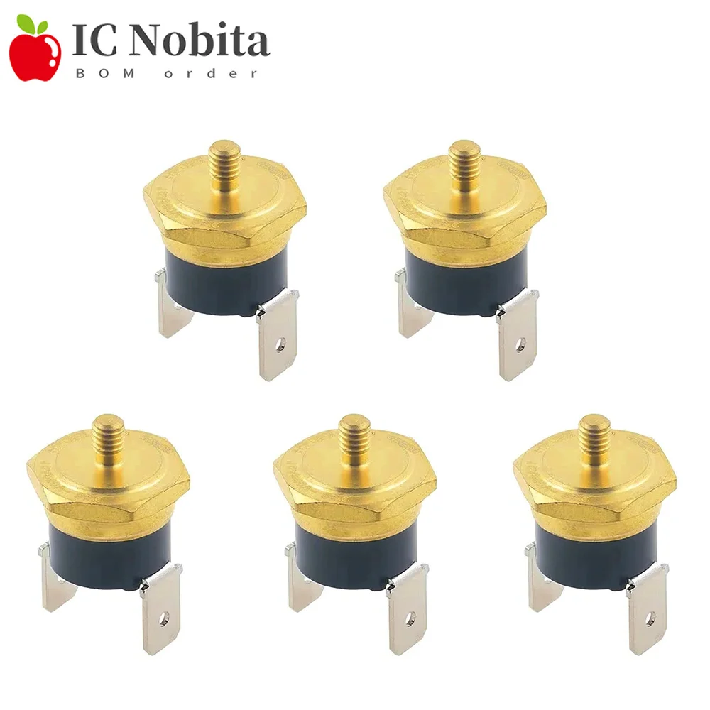 5PCS KSD301 Temperature Switch M4 Copper Screw Thermostat Bimetallic 10A 250V Normally Closed 45C 65C 75C 85C 90C 100C 120C 150C