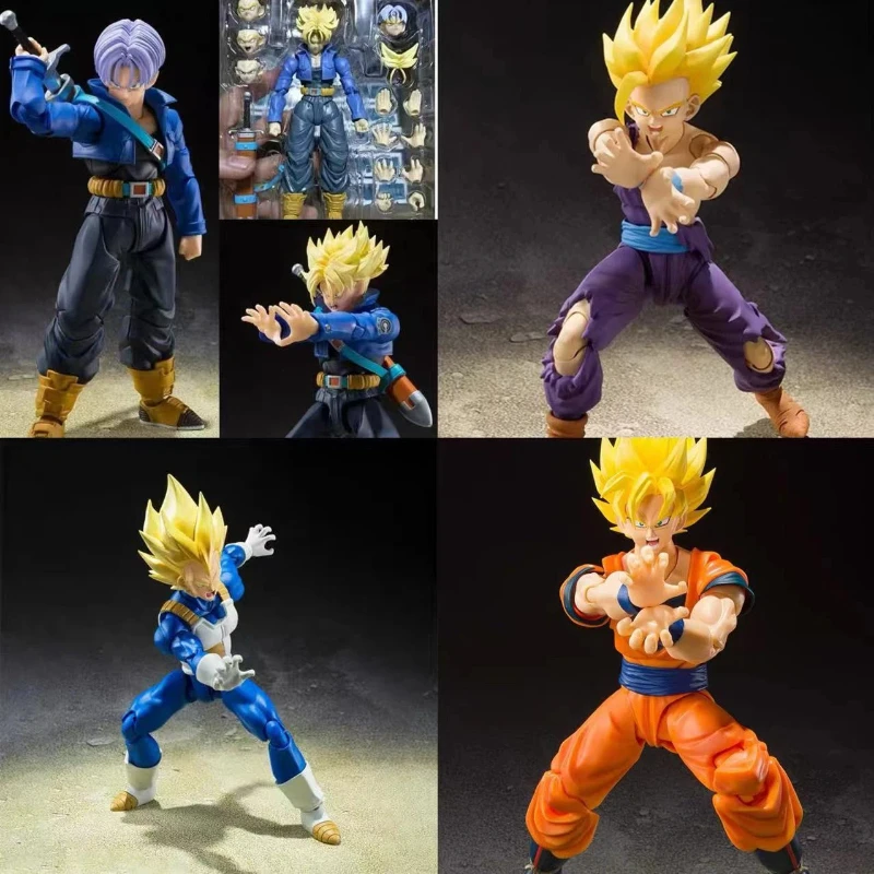 Dragon Ball Action Figure Super Saiyan 2 Gohan Goku Vegeta Trunks Modelo Articulado Decoração de Mesa Brinquedo Colecionável