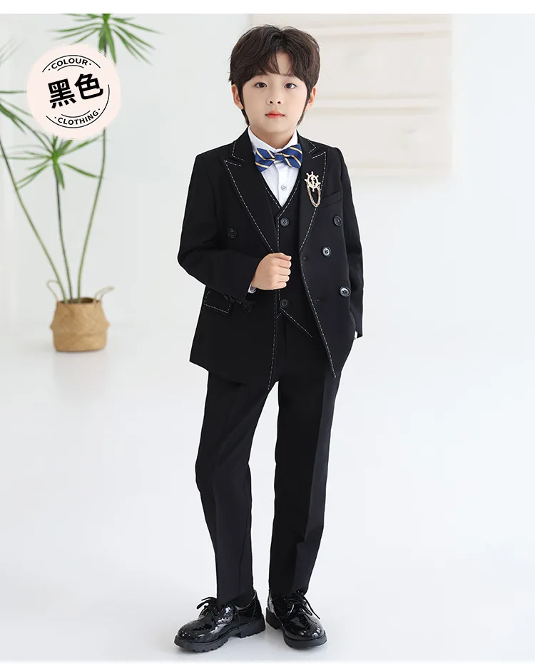 Kinderanzug-Set, Britischer Stil Blumenmädchen-Kleid für Einjährige, Jungen-Kostüm für Reden, Klavier, Laufsteg-Performance A5047 – Detail 11