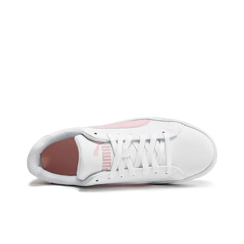 PUMA Smash Vulc Antypoślizgowe, odporne na zużycie, lekkie, nisko wycięte damskie białe różowe codzienne wszechstronne buty deskorolkowe