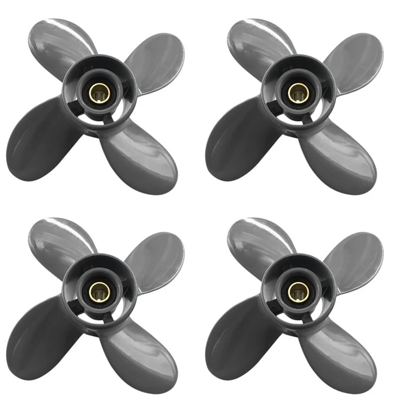 4Pcs 9 1/4X11 Boat Outboard Propeller, For Yamaha Honda 9.9HP F9.9 15HP F15C F15 F20 BF8D/BF9.9D BF9.9/BF15A BF15D/BF20