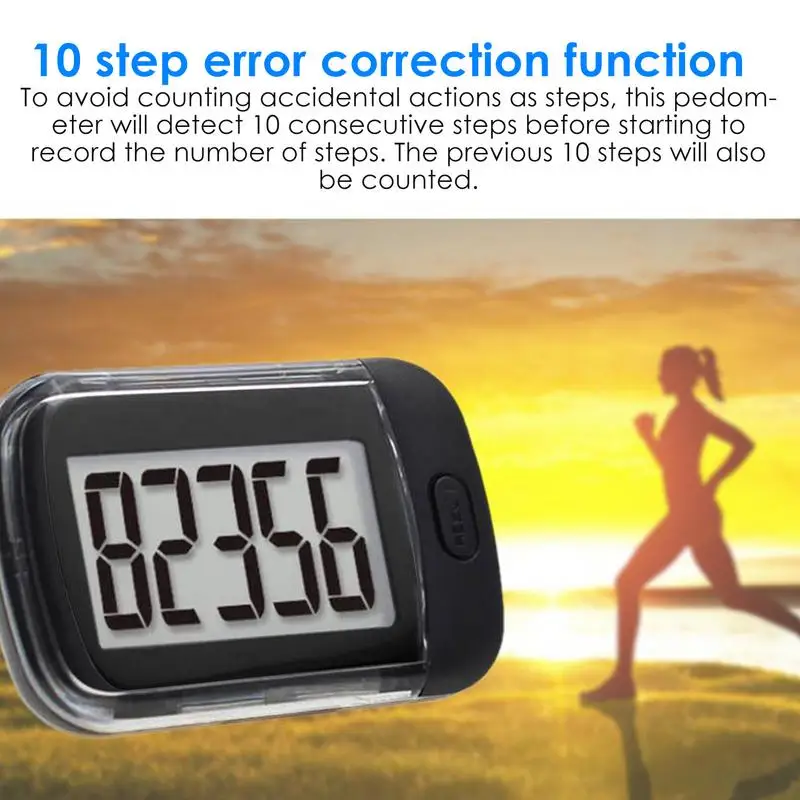 Running Pedometer Accurate Step Counter Walking Distance Counter 3D Pedometer Simple Large Display Tracks Steps Precisely For