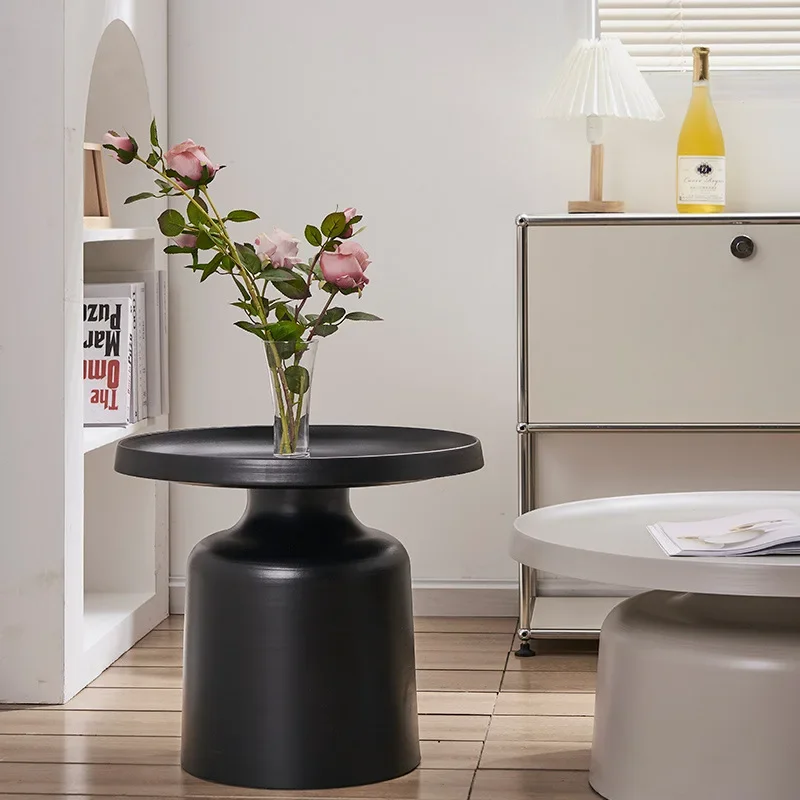Nordic Living Room Iron Tea Table Small House Round Modern Simple Luxury Home Creative Bedside Table Combination