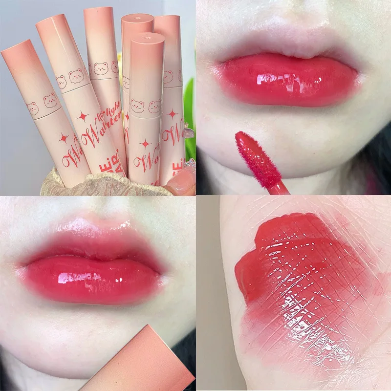 

Gege bear Mirror Lip Glaze Watery Lip Gloss Lasting Translucent Jelly Liquid Lipstick Waterproof Women Lip Beauty Makeup