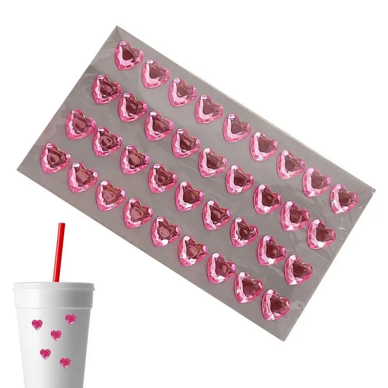 Rhinestone Stickers Mutifuction Gemstones For Crafts Acrylic Bling Heart Gems For Crafts Bling Rhinestones For Crafts Assorted