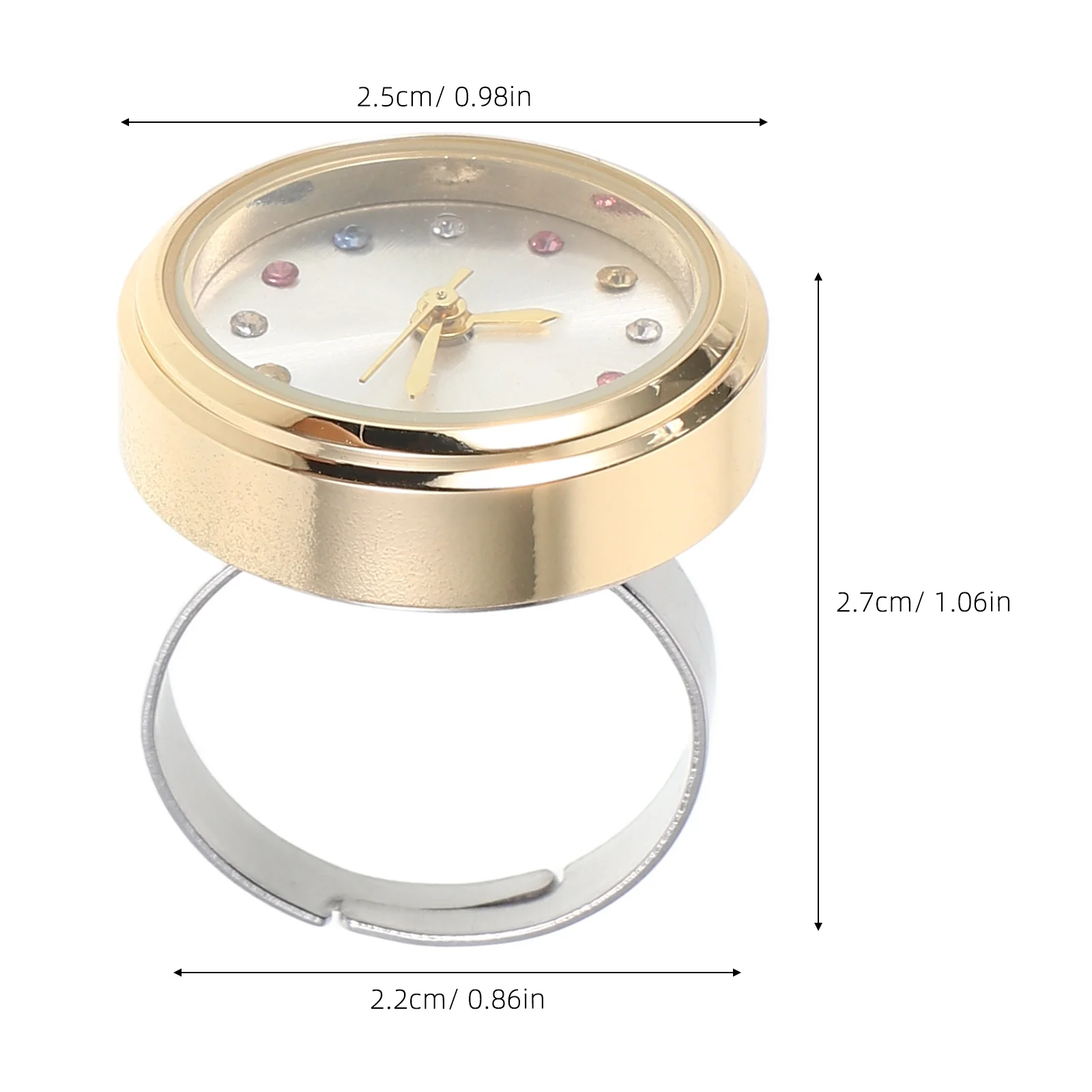 ساعة إصبع ملونة من حجر الراين مدمجة مقاومة للماء كوارتز صغيرة للطلاب والنساء ملابس يومية ساعة صغيرة أنيقة