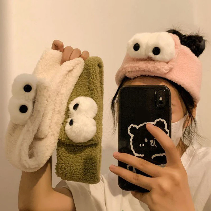 Funny Big Eyes Soft Elastic Headband Women Girls Towel Hairbands Bath Wash Face Makeup Spa Wide-brimmed Turban Hair Accessories