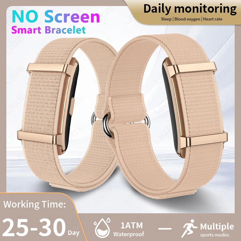 

LIGE New No Screen Smart Watches For Men Women Blood Oxygen Sleep Monitor Thermometer Smart Bracelet 5ATM Waterproof Smartwatch