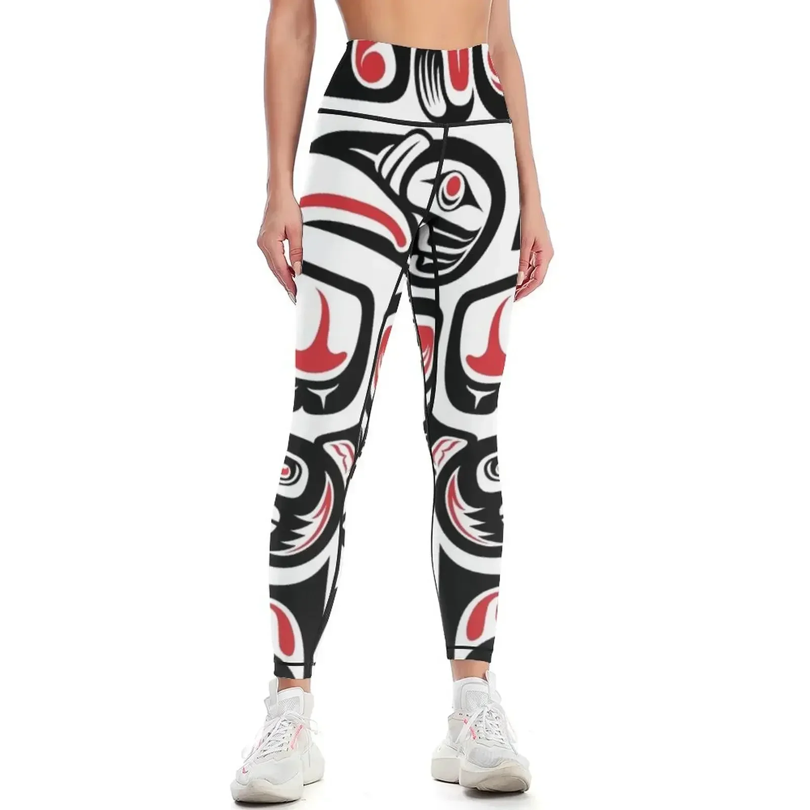 Native American Haida Wolf Horse Bird Art Leggings gym pants sporty woman gym gym top Womens Leggings