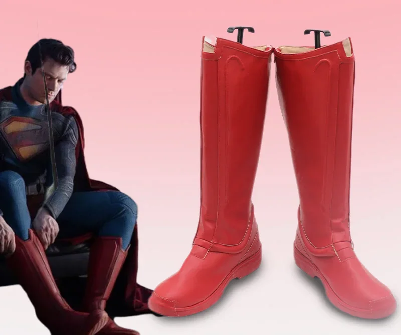 รองเท้าคอสเพลย์ซูเปอร์ฮีโร่ชาย 2025 คลาร์ก เคนท์ รองเท้าบูทผู้ใหญ่ ผู้หญิง ผู้ชาย ปาร์ตี้ฮาโลวีน อุปกรณ์เสริมชุดแฟนซี ผลิตเอง