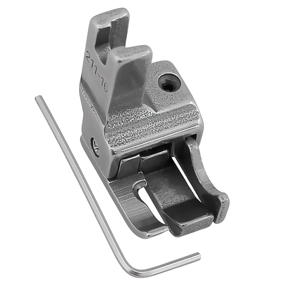 Prensatelas de elevación con compensación Dual con guía para hacer bolsillo, pie de parada de alambre abierto, accesorios para máquinas de coser industriales
