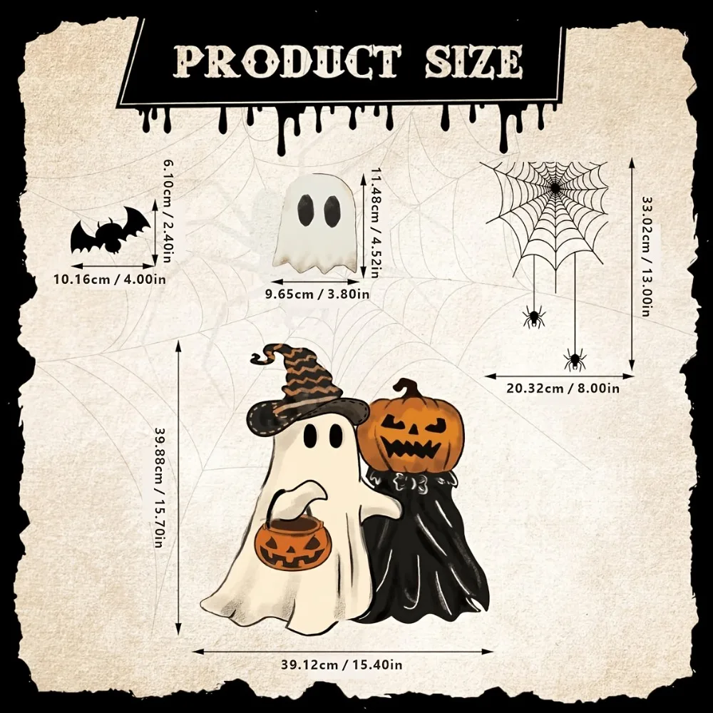 26 pieces of Halloween garage door tiles, pumpkin bat stickers for family gatherings, garage doors, and car decorations
