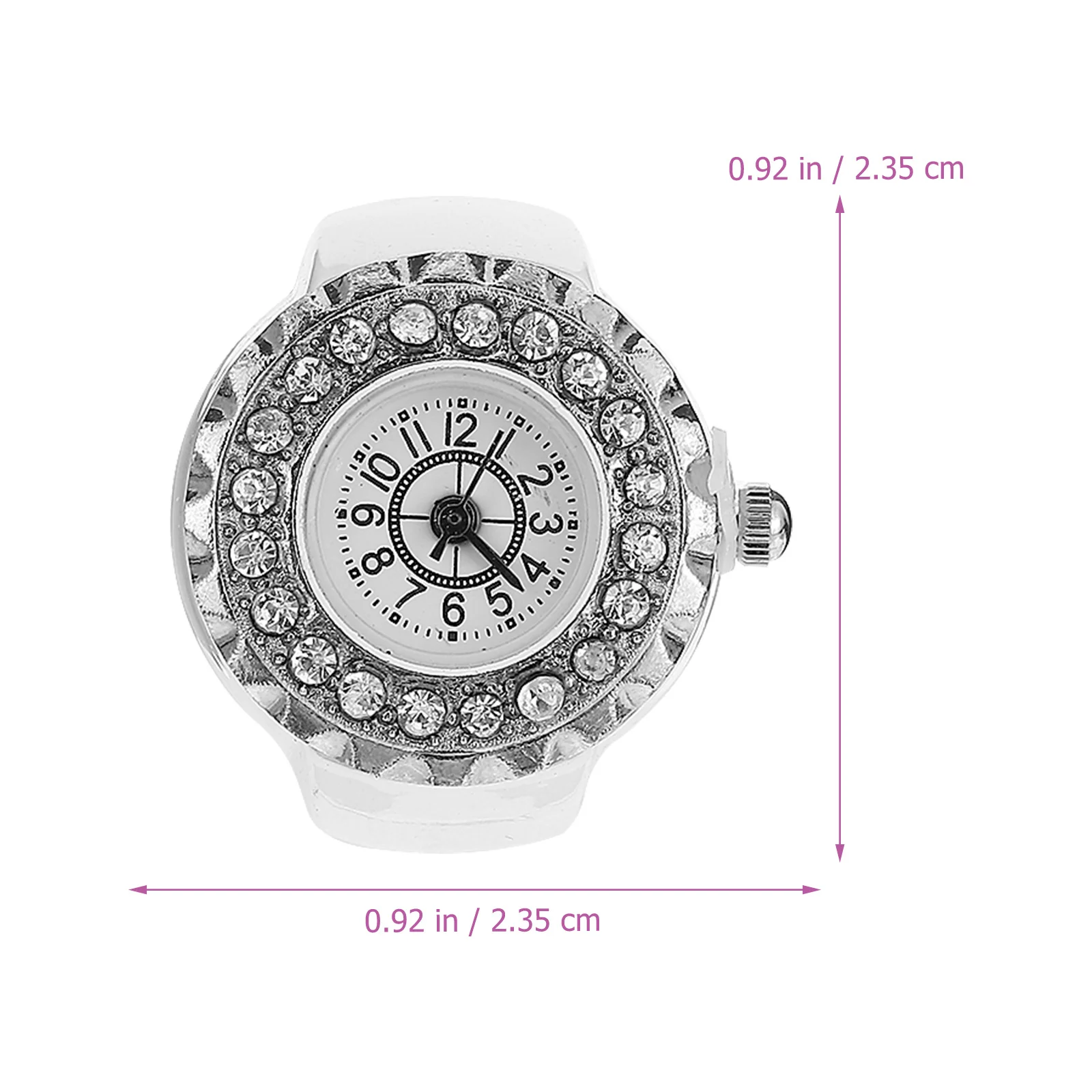 ساعة عصرية بحلقة ألماس من سبائك الزنك، ساعة مجوهرات عصرية للنساء، تصميم فريد من نوعه، ساعة إكسسوار للإصبع