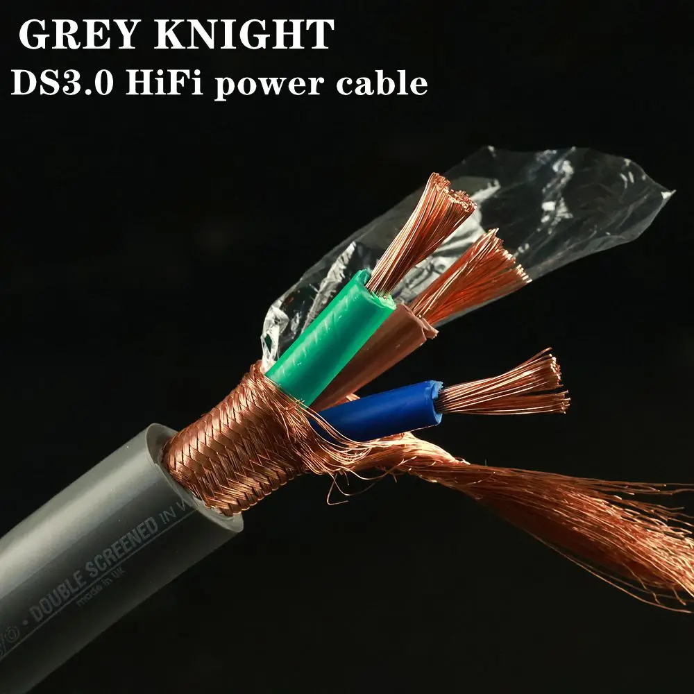 Cable de Alimentación para Empotrar Grey Knight DCD3.0 Versión Frozen 30A HiFi, Cable de Audio de Cobre Puro 6N con Doble Blindaje