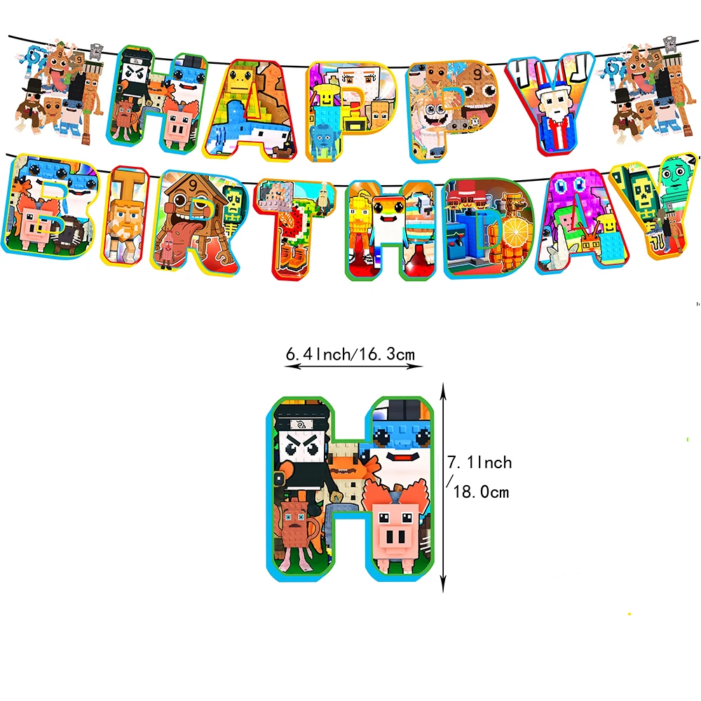 Steal a Brainrot Geburtstagsparty-Zubehör, Kuchendekoration, neues Spiel, Ballon-Banner, Job, Job, Sahur-Hintergrund, Cupcake-Topper, Kinder-Baby-Geschenk