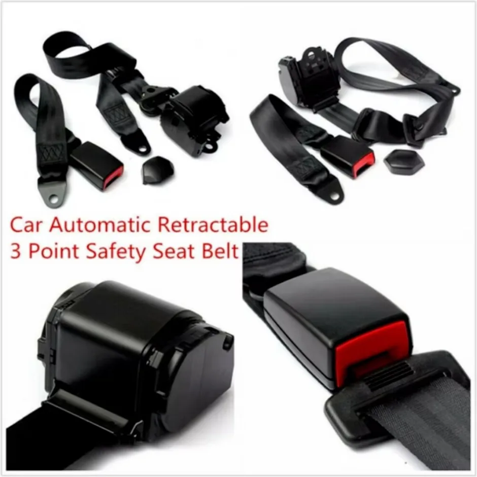 Automatic Retractable 3 Point Safety Seat Belt Lap Seatbelt For Car Truck Pickup