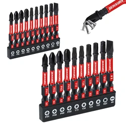 Geinxurn 2Inches Mixed Impact Sscrewdriver Bit Set,S2 Steel Magnetic Power Bit Set(PH1,PH2 PH2,PH3, T15,T20,T25,T25,SQ2,SL#8)