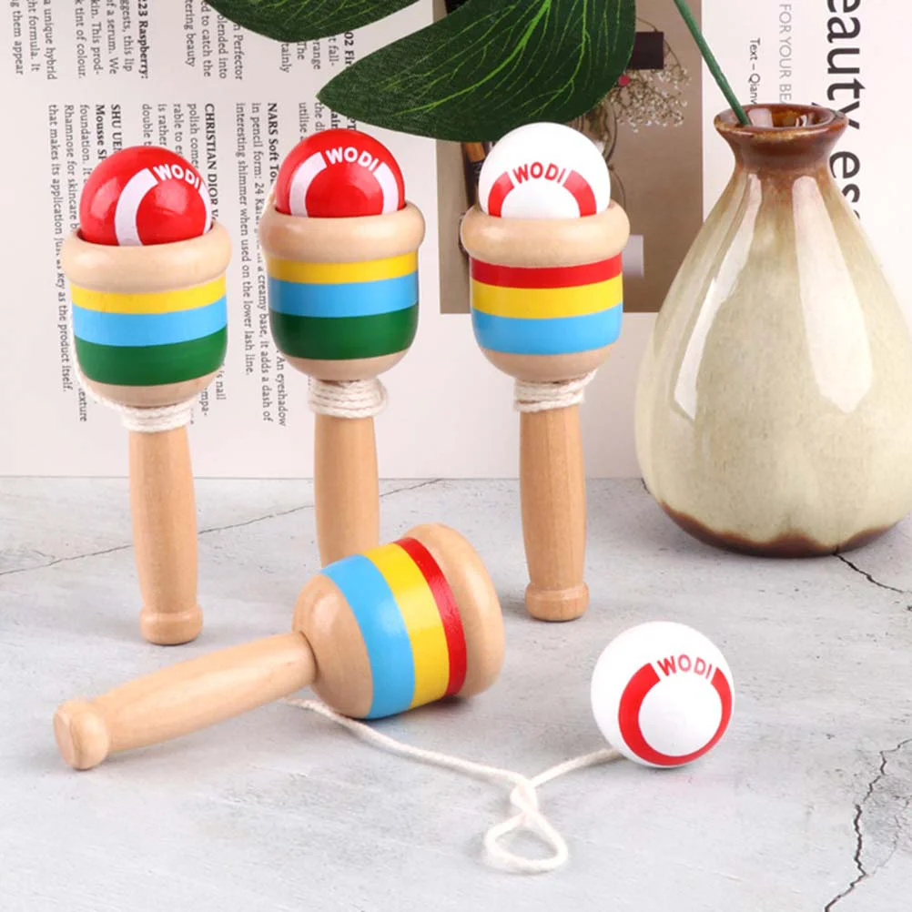 Wooden Puzzle Child Childrens Toys Kidcraft Playset Vintage Catch for Kids Bamboo Toddler Kendama Cup