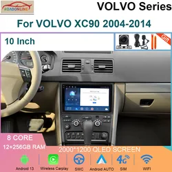 Autoradio Android 13 avec Écran Tactile, Navigation GPS, Carplay, DSP, Lecteur Vidéo, Limitation, 10 Pouces, 12 Go + 256 Go, Volvo XC90 2004-2014