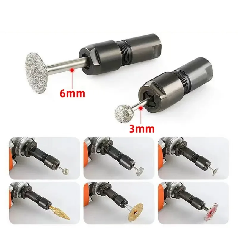 3/6mm Angle Grinder Modified Adapter To Straight Grinder Chuck for Angle Grinder Thread Grinding Polishing Power Tools