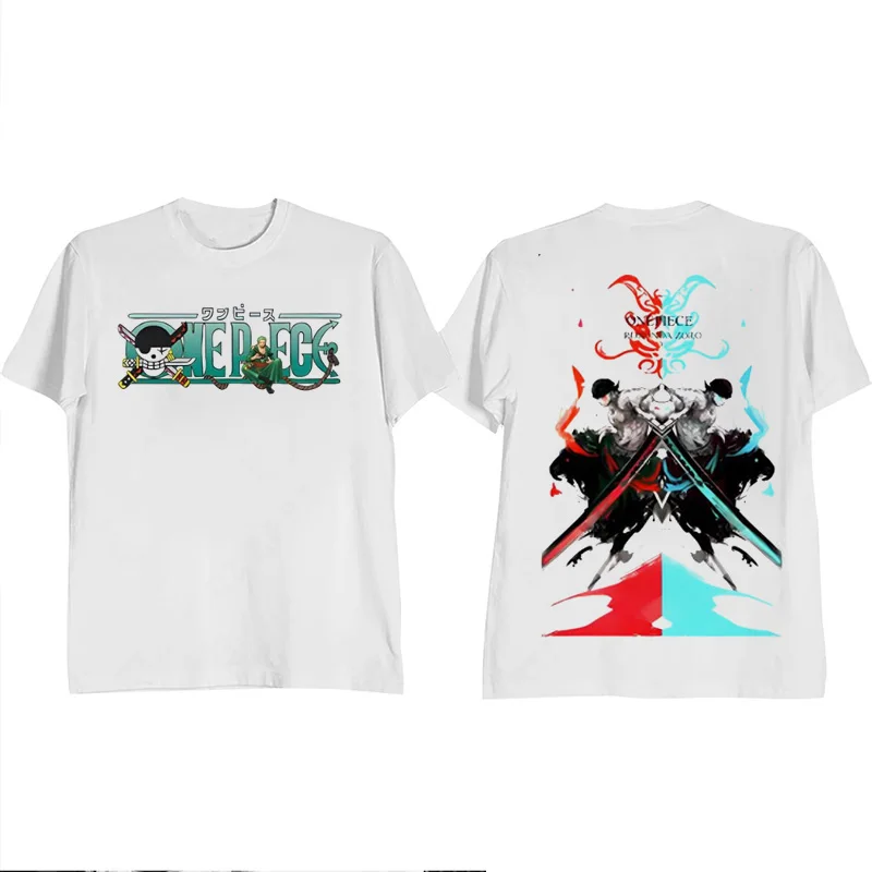 

2026 Summer "One Piece" Character Robonoya Suron Theme 100% Cotton Printed T-shirt for Men, Women and Children's Family Wear