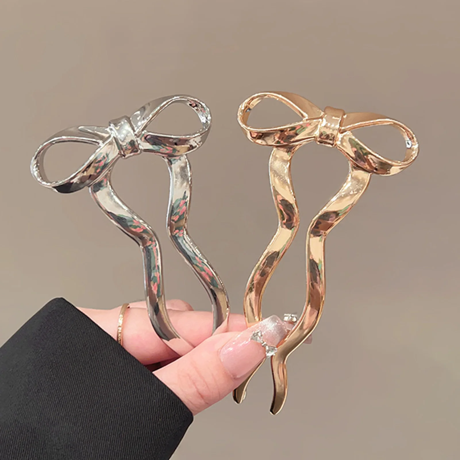 Elegant Bowknot U Shape Hairpin Alloy Metal Ponytail Holder For Women Girls Bride Wedding Party Daily Hair Accessories view 3