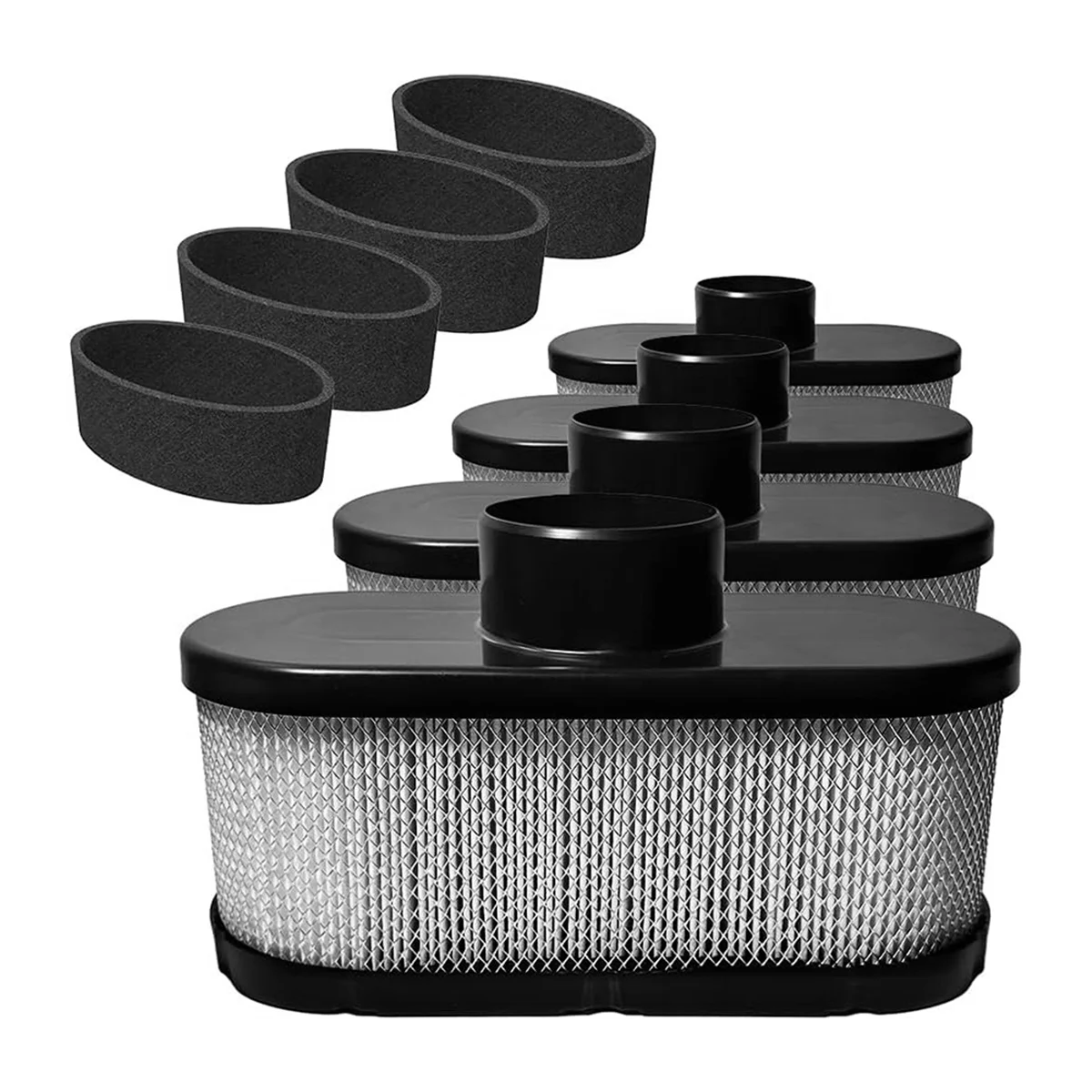 4 Pack 11013-0752 Air Filter for Kawasaki FR691V FR651V with 11013-7046 Pre Filter, Fit for FR730V FS481V FS541V FS600V