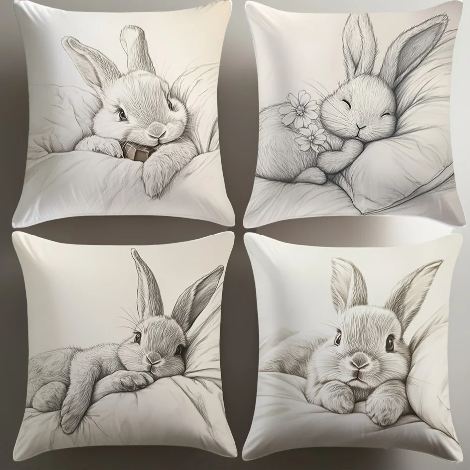 

1/4 шт. наволочки с изображением пасхального кролика, очаровательные наволочки с рисунками кроликов, чехлы для подушек для дивана и кровати, наволочки для сна, украшение для дома и спальни