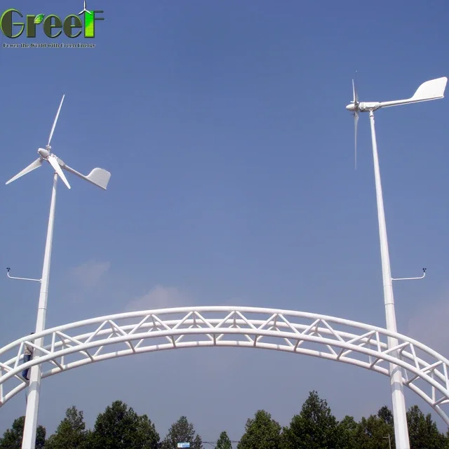 5kw Residential Solar Power System Pitch Control Horizontal Wind Turbine