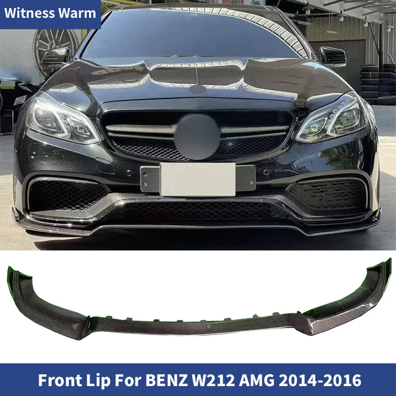 Pour Mercedes Benz classe E W212 E63 AMG berline 2013-2016 voiture lèvre de pare-chocs avant becquet en Fiber de carbone lèvre avant menton tablier corps Kit
