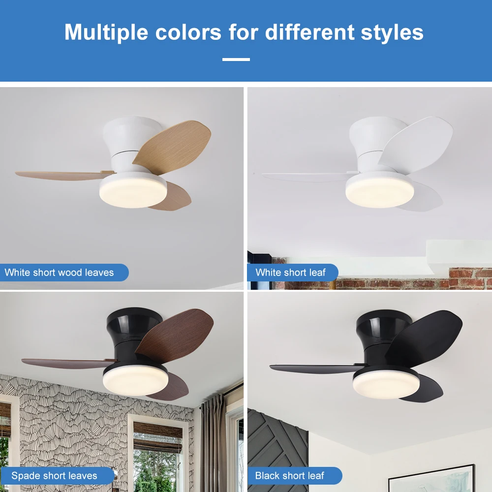 Luz LED para ventilador de sala de estar montada en el techo, ventilador de techo decorativo para restaurante nórdico, luz de ventilador eléctrico minimalista para el hogar