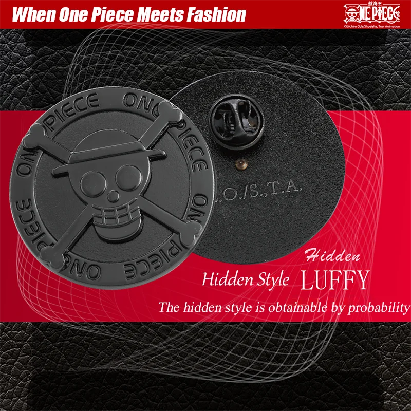 1 pièce Officiel ONE PIECE Chapeau de paille des pirates Médaille d'or Crâne Boîte mystère – Un badge tendance et un cadeau surprise amusant pour les amis.