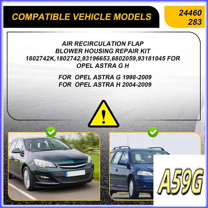 

G9-Air Recirculation Flap Blower Housing Repair Kit 1802742K,1802742,93196653,6802059,93181045 For Vauxhall Opel Astra G H