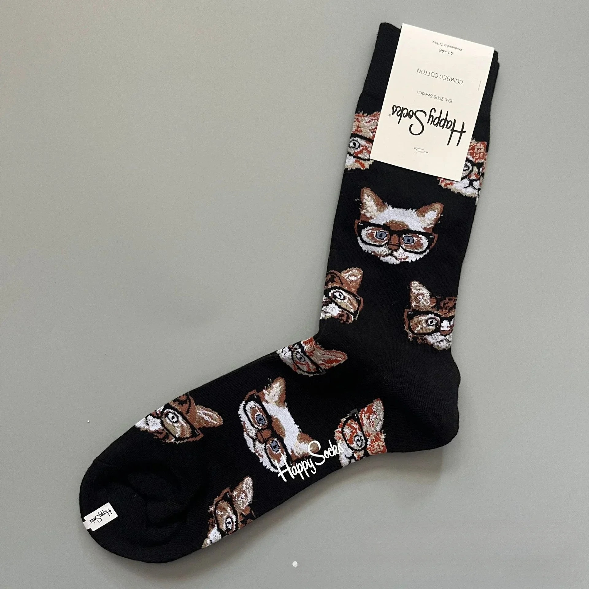 Katoenen Happy Socks Klassieke Crew Sock-schoen voor heren, maat 10 - 13, zacht