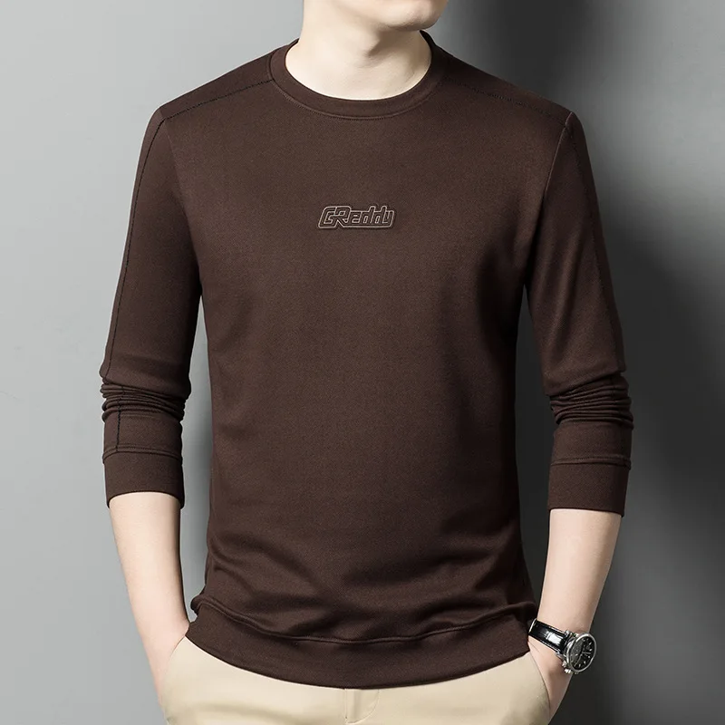 Autumn New Base Solid Color Long Sleeve Sweaters Menswear Fashion Temperament Korean Style Casual Slimming Top for Men